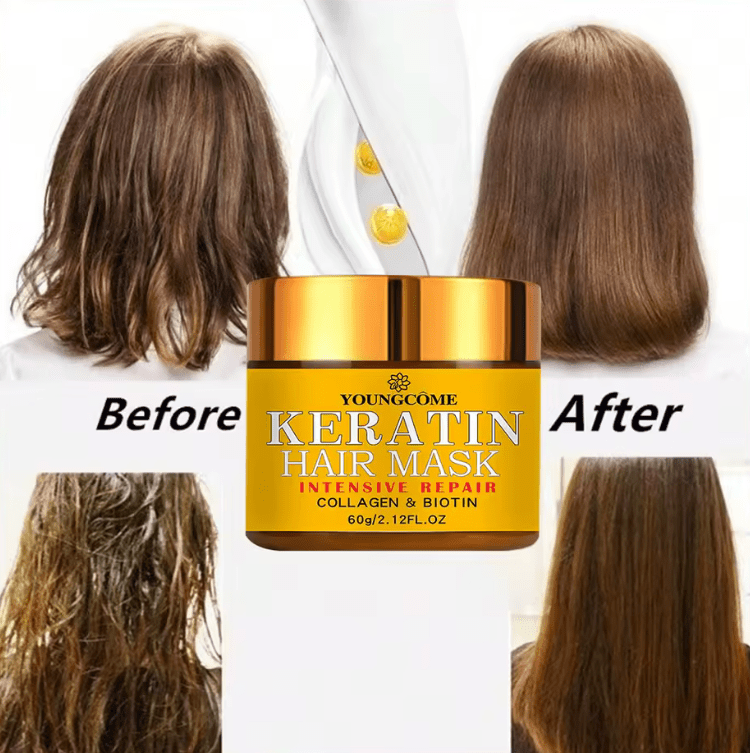 Deep Repair Hair Mask with Biotin, Collagen & Keratin – Intensive Conditioner & Nourishing Oil Treatment for Dry, Damaged, Frizzy Hair