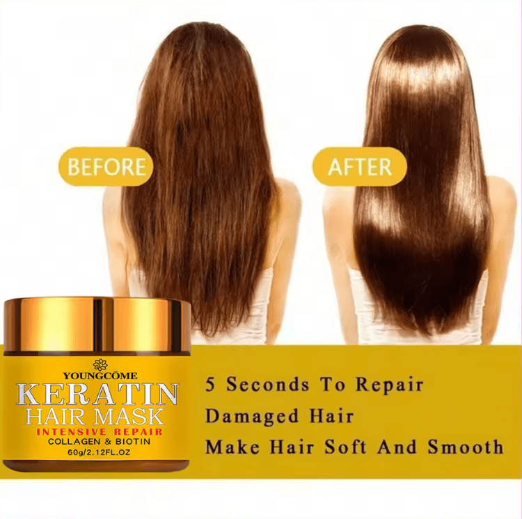 Deep Repair Hair Mask with Biotin, Collagen & Keratin – Intensive Conditioner & Nourishing Oil Treatment for Dry, Damaged, Frizzy Hair