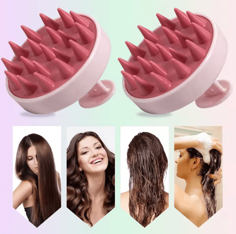Silicone Scalp Massager Shampoo Brush – Hair Growth & Dandruff Removal Tool – Gentle Head Scrubber for Deep Clean & Relaxation – For Men & Women