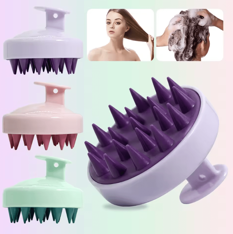 Silicone Scalp Massager Shampoo Brush – Hair Growth & Dandruff Removal Tool – Gentle Head Scrubber for Deep Clean & Relaxation – For Men & Women