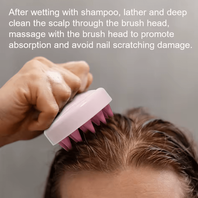 Silicone Scalp Massager Shampoo Brush – Hair Growth & Dandruff Removal Tool – Gentle Head Scrubber for Deep Clean & Relaxation – For Men & Women