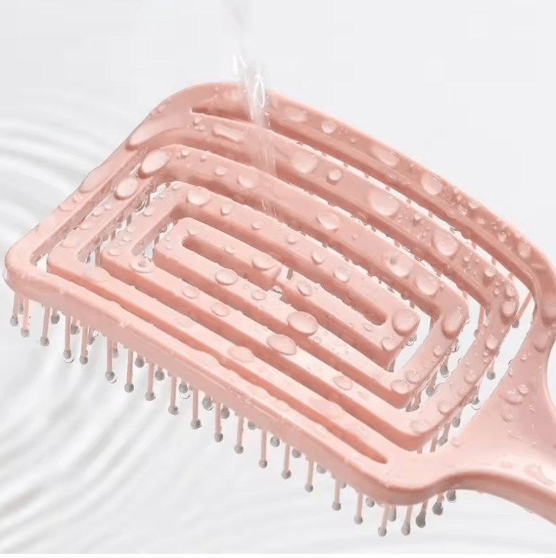 Elastic Hollow Hair Brush – Scalp Massage Detangling Comb for Fast Blow Drying & Hair Styling – Anti-Knot, Lightweight & Flexible Design