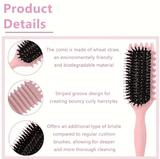 Detangling Candy Hair Brush – Natural Bristle Curly Hair Comb with Cleaning Claw – Scalp Massage & Styling Tool for Defined Curls