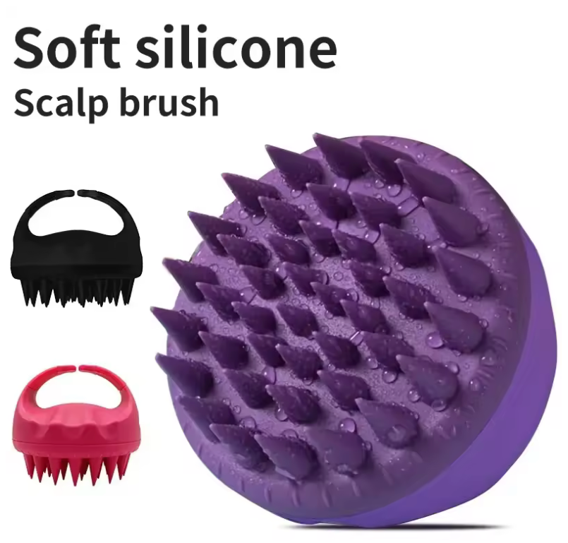 Scalp Scrubber Shampoo Brush – Hair Washing & Scalp Exfoliating Massager with Handle – Deep Clean Head Scrubber Tool for Dandruff & Hair Growth