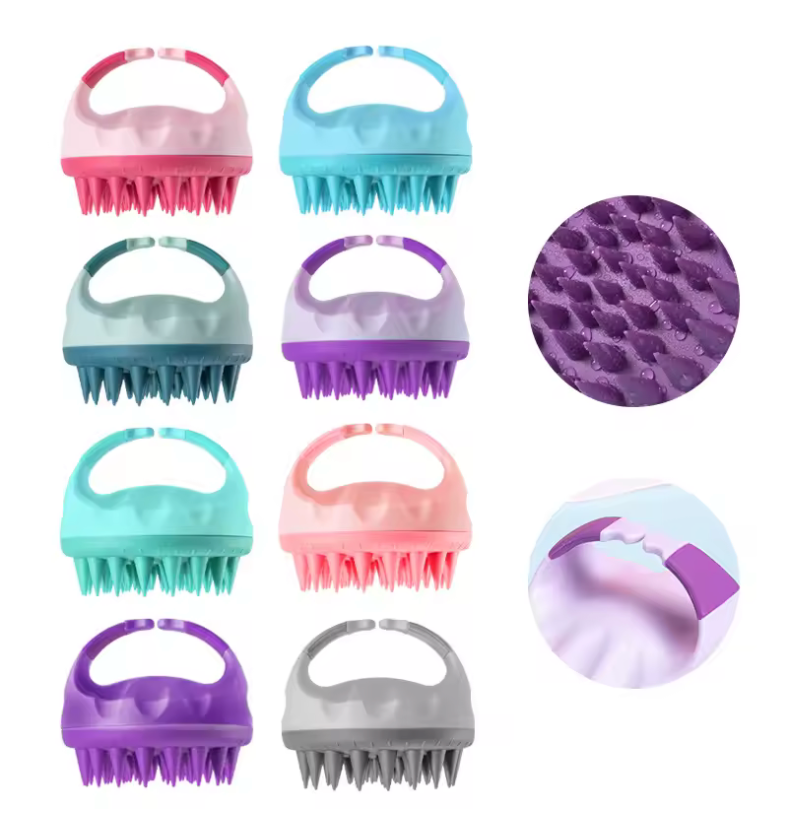Scalp Scrubber Shampoo Brush – Hair Washing & Scalp Exfoliating Massager with Handle – Deep Clean Head Scrubber Tool for Dandruff & Hair Growth