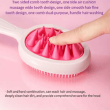 Dual-Purpose Detangling Hair Brush – Long Handle Finishing Comb with Double Tooth Design for Wet & Dry Hair – Scalp Massage & Cleaning Comb