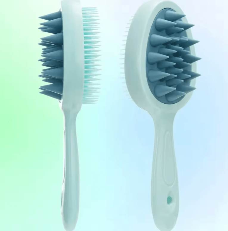 Dual-Purpose Detangling Hair Brush – Long Handle Finishing Comb with Double Tooth Design for Wet & Dry Hair – Scalp Massage & Cleaning Comb