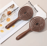 Boar Bristle Detangling Hair Brush – Scalp Massage Comb for Wet & Curly Hair – Hollow Out Barber Hairdressing Styling Tool