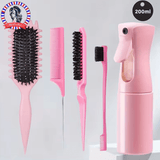 5-Piece Detangling & Styling Set – Curl Candy Brush, Curved Rat Tail Comb & Edge Control Brush – Professional Hair Styling Tools for Salon-Quality Results