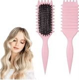 5-Piece Detangling & Styling Set – Curl Candy Brush, Curved Rat Tail Comb & Edge Control Brush – Professional Hair Styling Tools for Salon-Quality Results