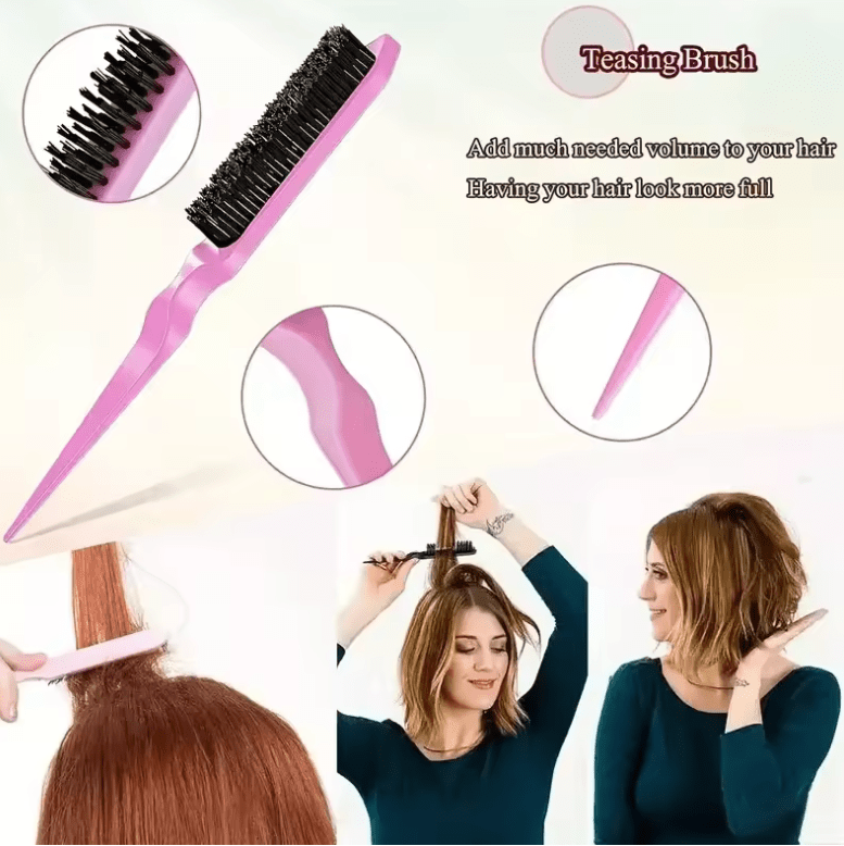 5-Piece Detangling & Styling Set – Curl Candy Brush, Curved Rat Tail Comb & Edge Control Brush – Professional Hair Styling Tools for Salon-Quality Results