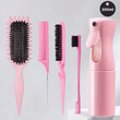 5-Piece Detangling & Styling Set – Curl Candy Brush, Curved Rat Tail Comb & Edge Control Brush – Professional Hair Styling Tools for Salon-Quality Results