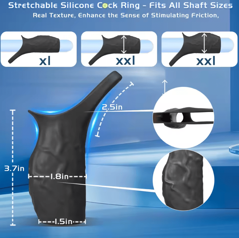 HESEKS Reusable Penis Extension Sleeve with Vibrator – Cock Cover for Men – Delay Ejaculation & Length Enhancer Condom Toy
