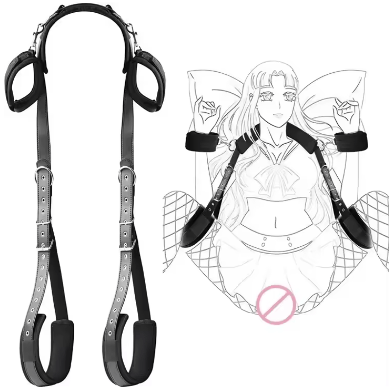 Adjustable BDSM Bondage Restraint Kit – Soft Handcuffs, Ankle Cuffs & Bed Straps – SM Harness Set for Couples Role Play