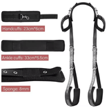 Adjustable BDSM Bondage Restraint Kit – Soft Handcuffs, Ankle Cuffs & Bed Straps – SM Harness Set for Couples Role Play