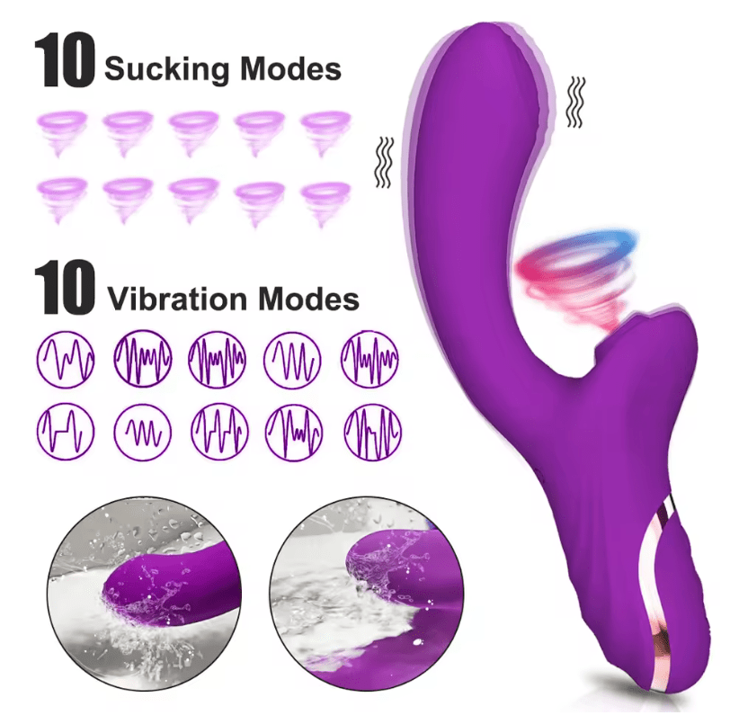 Powerful Clitoral Sucking Vibrator for Women – Clit Stimulator with Suction & Vibration Modes – Soft Silicone Adult Toy