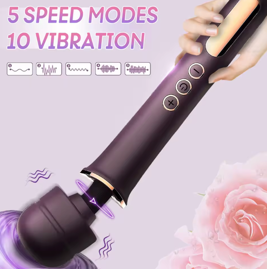 10-Speed Handheld Personal Massager – Cordless Powerful Magic Wand Vibrator for Women – Rechargeable Clitoral & Full-Body Stimulator