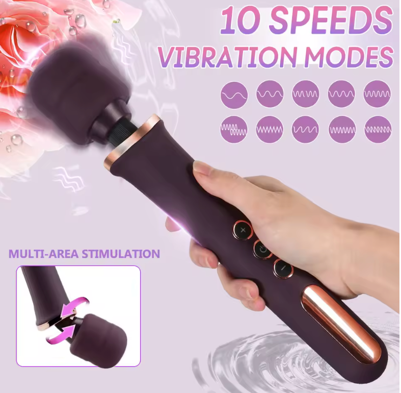 10-Speed Handheld Personal Massager – Cordless Powerful Magic Wand Vibrator for Women – Rechargeable Clitoral & Full-Body Stimulator