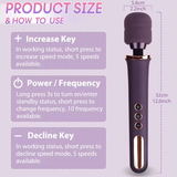 10-Speed Handheld Personal Massager – Cordless Powerful Magic Wand Vibrator for Women – Rechargeable Clitoral & Full-Body Stimulator