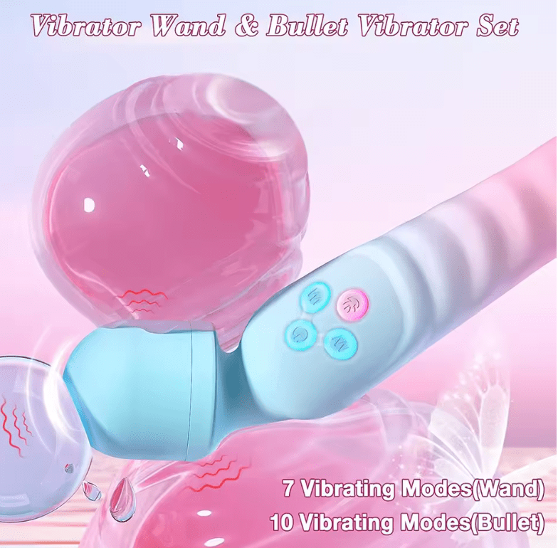 360° Rotating AV Vibrator for Women – G-Spot Magic Wand with Powerful Vibration – Clitoral Stimulator & Dildo Massager – Soft Silicone Adult Sex Toy