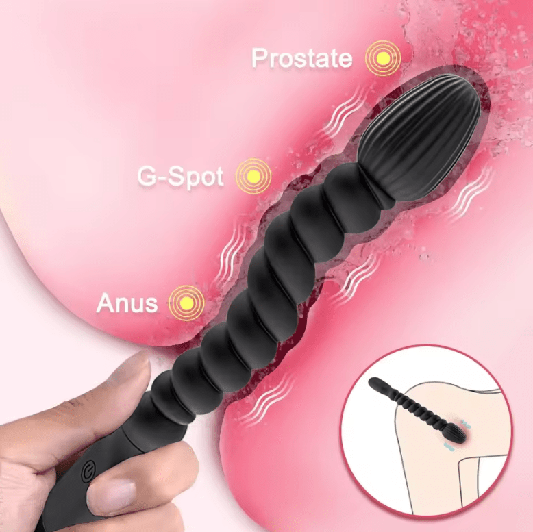Vibrating Anal Prostate Massager for Men – Butt Plug Anal Ball Toy for Male & Female – Silicone Gay Masturbator – Powerful Vibrations Adult Sex Toy