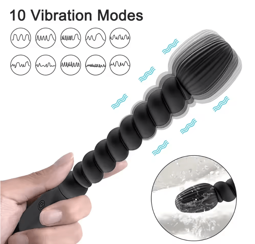 Vibrating Anal Prostate Massager for Men – Butt Plug Anal Ball Toy for Male & Female – Silicone Gay Masturbator – Powerful Vibrations Adult Sex Toy