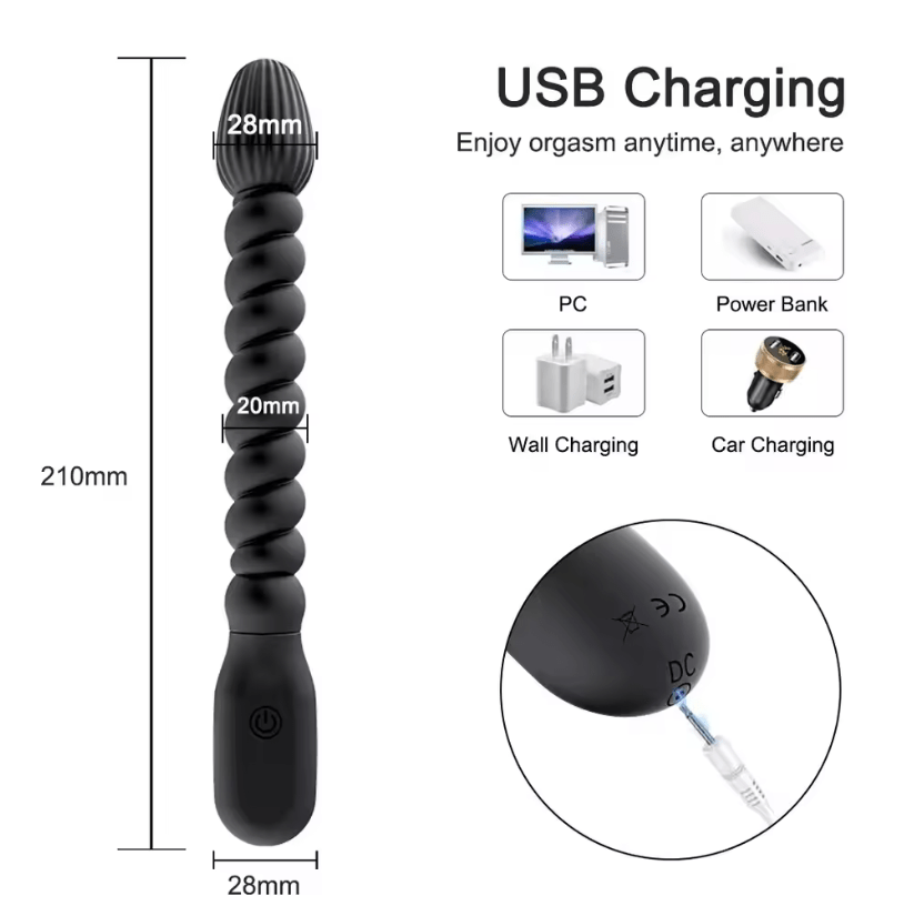 Vibrating Anal Prostate Massager for Men – Butt Plug Anal Ball Toy for Male & Female – Silicone Gay Masturbator – Powerful Vibrations Adult Sex Toy