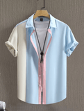 Men’s Rose Print Shirt – Short Sleeve Summer Button-Down, Floral Casual Top for Holidays, Parties, and Everyday Wear