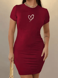 Women’s Short Sleeve Mini Dress – Slim Fit A-Line Casual Streetwear Dress – Sexy Bodycon Summer Outfit for Party, Date & Everyday Wear