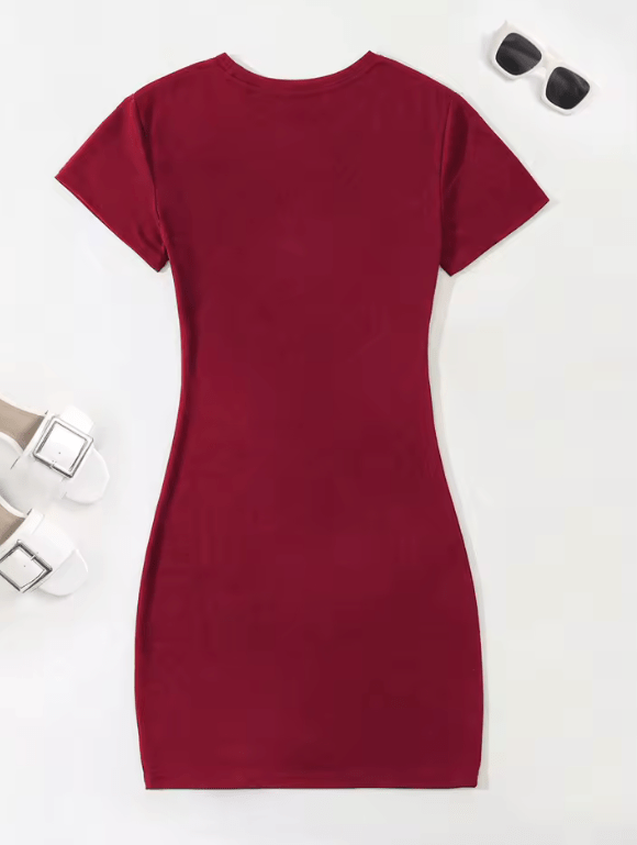 Women’s Short Sleeve Mini Dress – Slim Fit A-Line Casual Streetwear Dress – Sexy Bodycon Summer Outfit for Party, Date & Everyday Wear