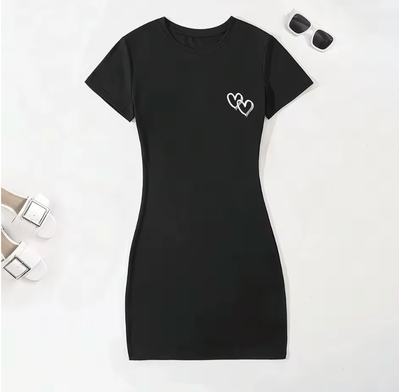 Women’s Short Sleeve Mini Dress – Slim Fit A-Line Casual Streetwear Dress – Sexy Bodycon Summer Outfit for Party, Date & Everyday Wear