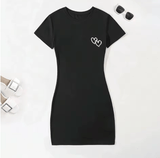 Women’s Short Sleeve Mini Dress – Slim Fit A-Line Casual Streetwear Dress – Sexy Bodycon Summer Outfit for Party, Date & Everyday Wear