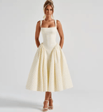 Avrilyaan Women’s Plaid Midi Dress – Sexy Spaghetti Strap Backless A-Line Summer Dress – Elegant Sleeveless Party Dress 2025 Vestidos