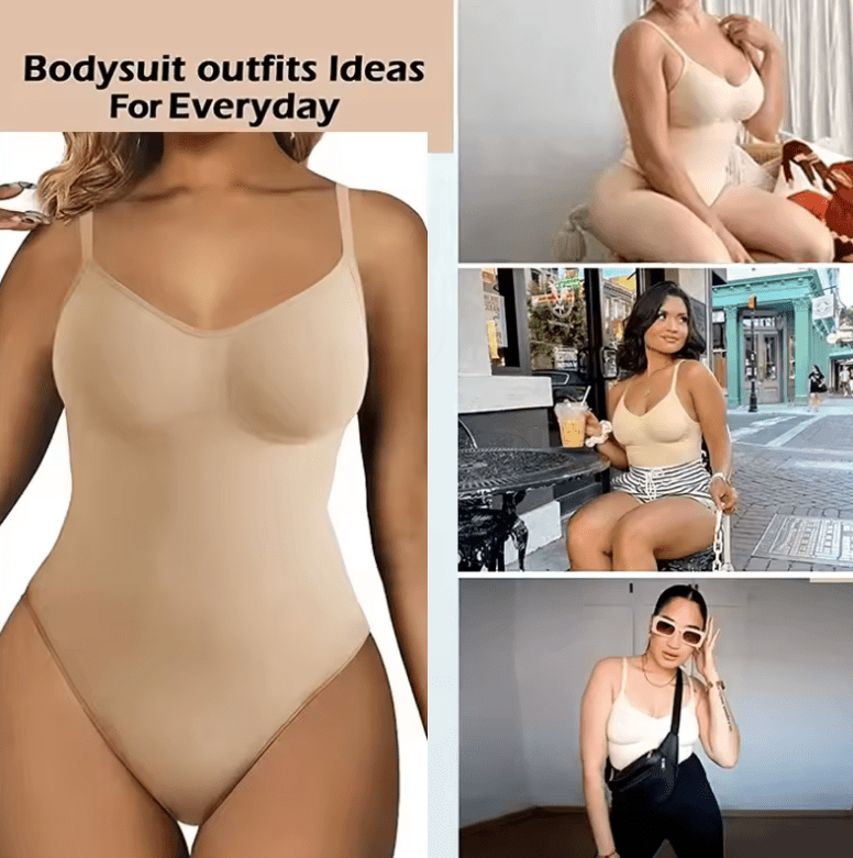Women’s Backless Bodysuit – Seamless Thong Shapewear with Open Crotch & Low Back – Sexy Spandex Full Body Shaper Lingerie