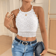 Mia Muse Women’s Eyelet Embroidery Tank Top – Sleeveless Round Neck Casual Blouse – Spring Summer 2025 Fashion Top