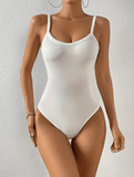 Women’s Summer Sleeveless Suspender Bodysuit – Solid Color Lightweight Casual Jumpsuit for Hot Weather