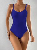 Women’s Summer Sleeveless Suspender Bodysuit – Solid Color Lightweight Casual Jumpsuit for Hot Weather