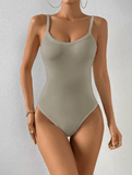 Women’s Summer Sleeveless Suspender Bodysuit – Solid Color Lightweight Casual Jumpsuit for Hot Weather