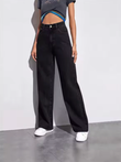High Waist Wide Leg Denim Jeans for Women – Slim Straight Drapey American Style Versatile Casual Pants