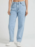 2025 Women’s High-Waisted Straight-Leg Denim Jeans – Cross-Border Fashion Classic – Casual Slim Fit Trousers for Daily Wear