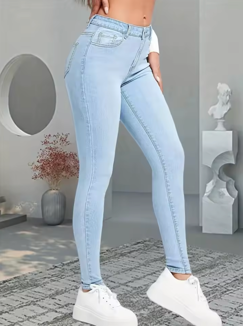 Women’s Stretch Skinny Jeans – Slim Fit Pencil Denim Pants – Straight Leg Sexy Blue Long Trousers for Girls & Ladies