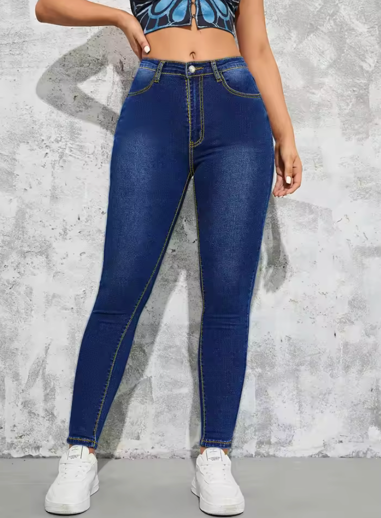 2025 Fall Women’s High Waist Skinny Jeans – Slim Fit Stretch Pencil Denim Pants – Casual Fashion Trousers
