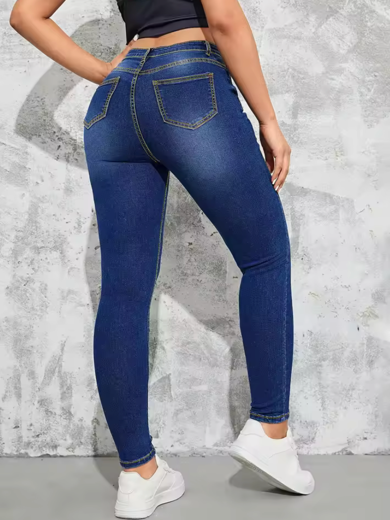 2025 Fall Women’s High Waist Skinny Jeans – Slim Fit Stretch Pencil Denim Pants – Casual Fashion Trousers