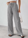 Women’s Striped Wide Leg Pants – High Waist Summer Trousers – Elegant Casual Fit, Lightweight & Flowy – European Street Style Everyday Fashion