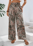 Women’s Vintage Print Wide-Leg Pants – High Waisted Spring Summer Trousers – Casual Office Lady Streetwear 2025 Fashion