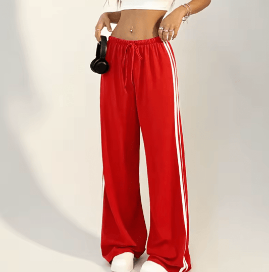 Women’s Versatile Striped Slim Straight Pants – Summer Casual Loose Fit Trousers – Solid Color Streetwear Style for Daily & Office Wear