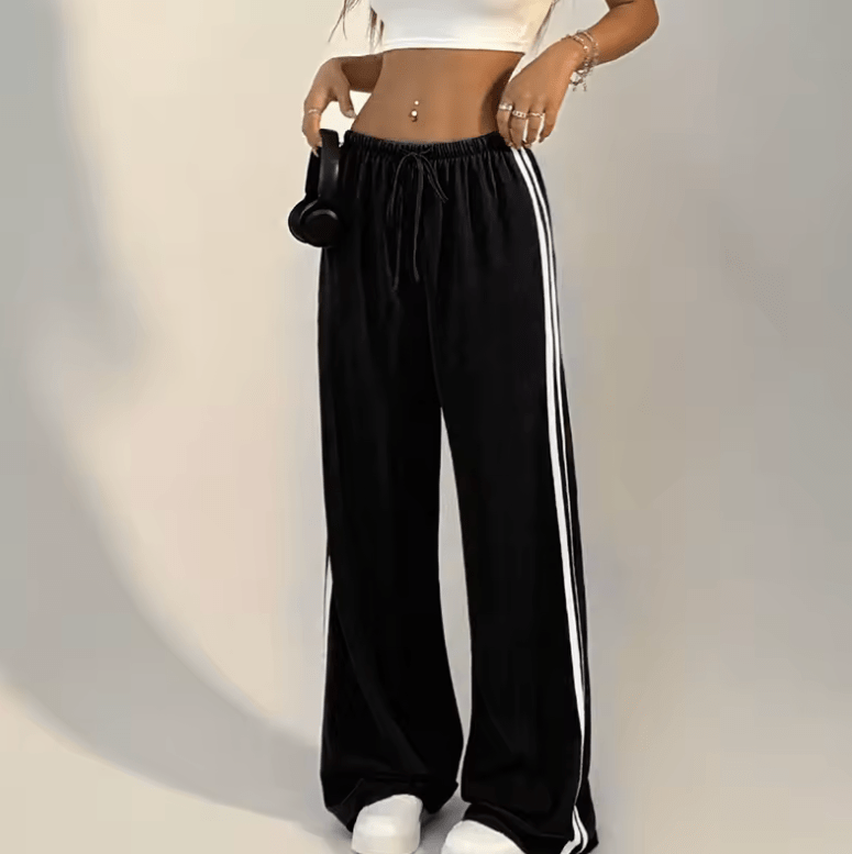 Women’s Versatile Striped Slim Straight Pants – Summer Casual Loose Fit Trousers – Solid Color Streetwear Style for Daily & Office Wear
