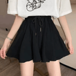 Women’s Summer A-Line Skort – High Waisted Wide Leg Mini Shorts with Elastic Waist – Korean Style Casual Skirt Pants