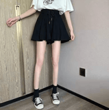 Women’s Summer A-Line Skort – High Waisted Wide Leg Mini Shorts with Elastic Waist – Korean Style Casual Skirt Pants