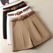 Women’s High Waisted Cotton Shorts – Summer 2025 Office Lady Style with Belt – Solid Color Korean Fashion Straight Short Pants
